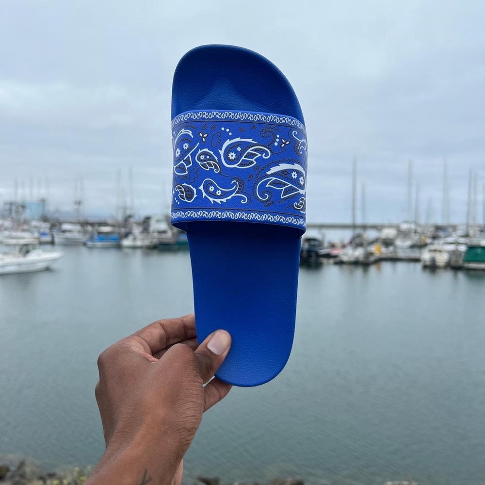 Blue Bandana Slides